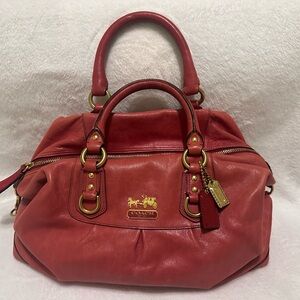 VINTAGE Coach Leather Madison Sabrina Satchel in Cherry Red